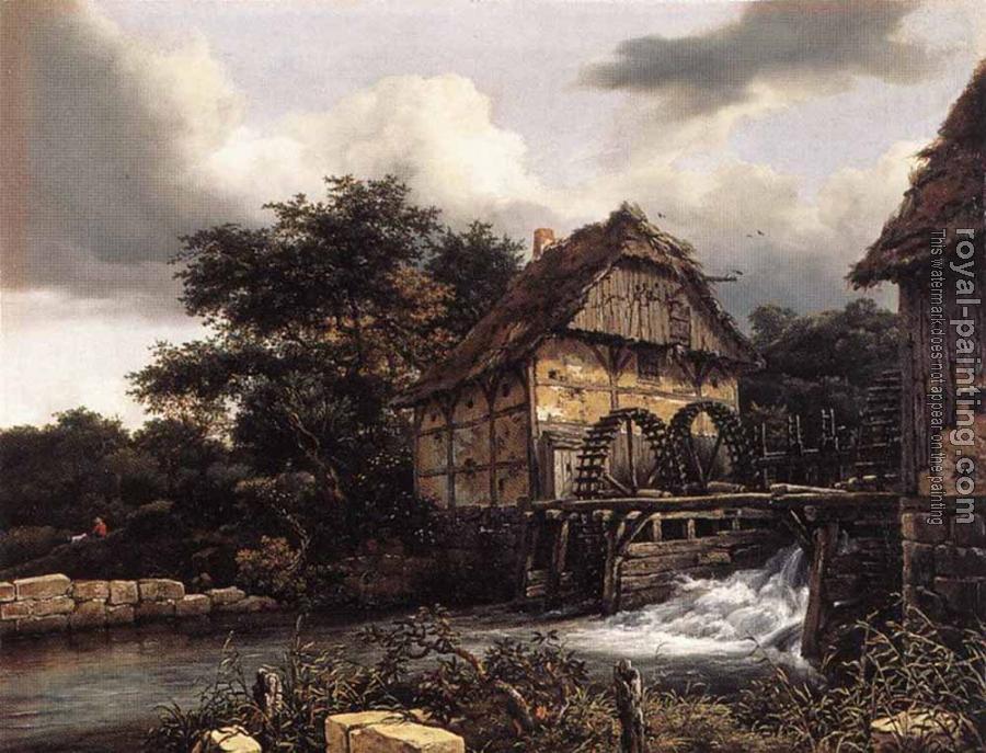 Jacob Van Ruisdael : Two Water Mills And Open Sluice